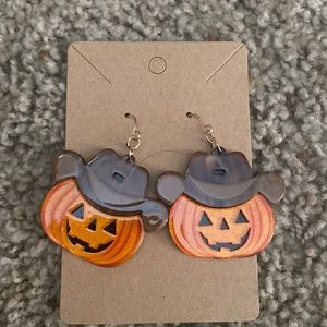 Cowboy Pumpkin Earrings